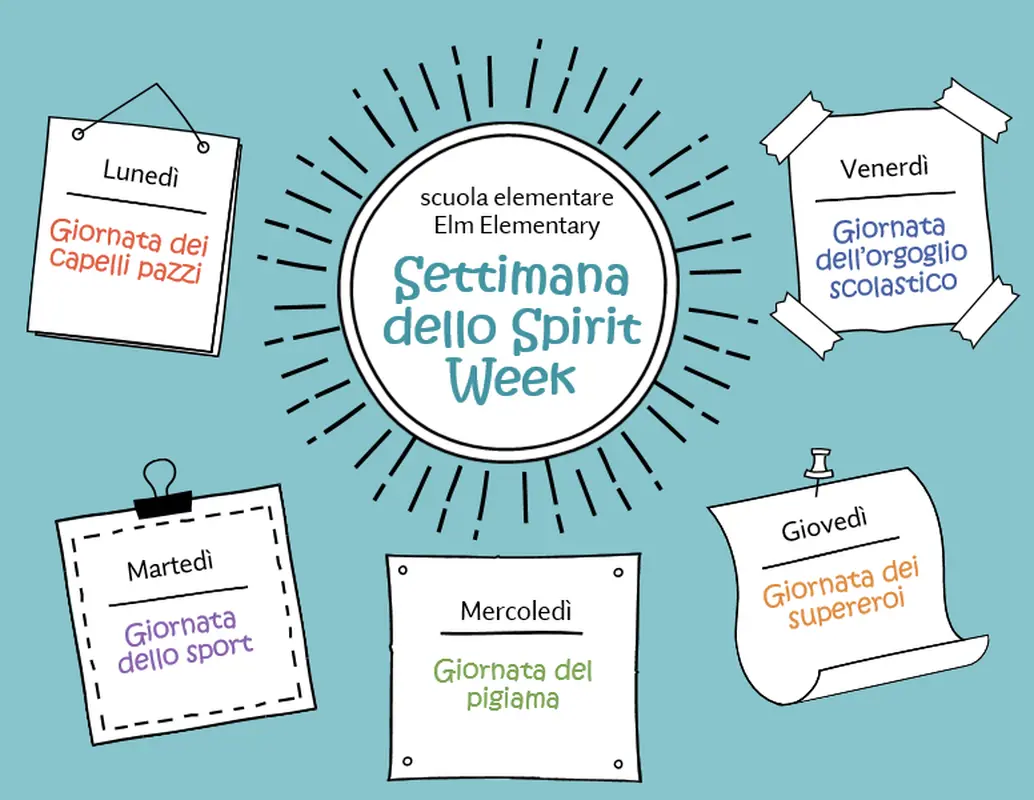 Calendario della Spirit Week whimsical-color-block