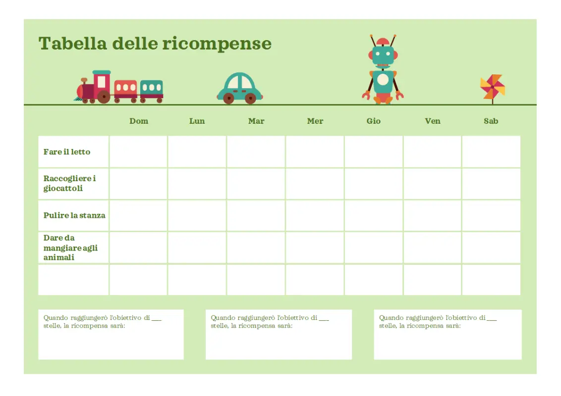 Tabella dei progressi da lunedì a venerdì modern simple