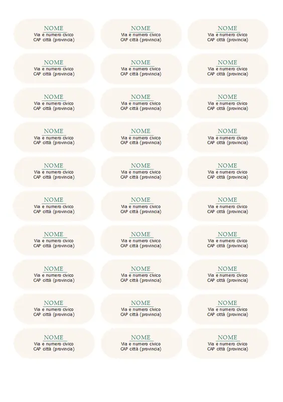 Etichette indirizzo (design sereno) modern simple