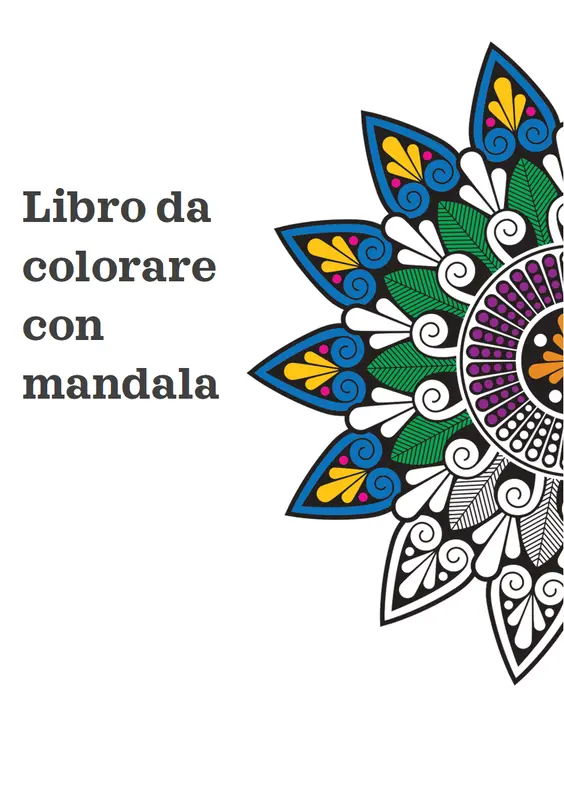 Libro da colorare con mandala organic boho