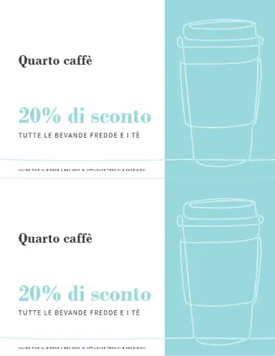 Coupon caffè blue whimsical-line