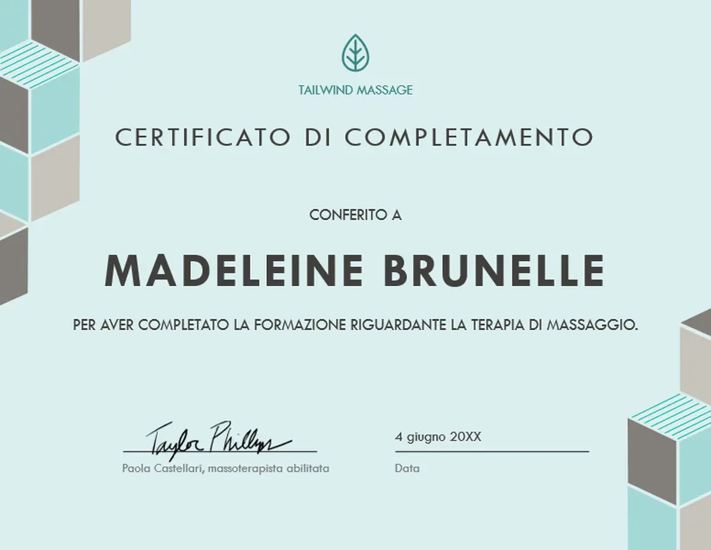 Certificato di completamento modern-geometric