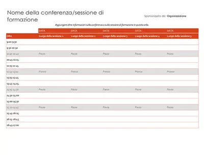 Programma eventi modern-simple