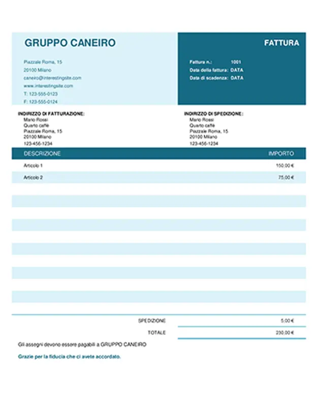 Fattura base modern simple
