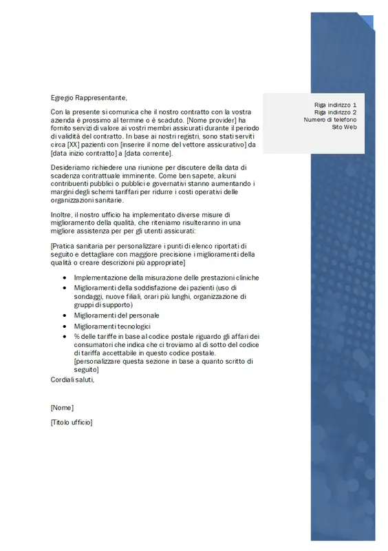 Lettera relazioni del fornitore assistenza sanitaria modern-simple