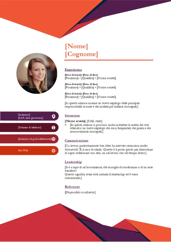 Curriculum con foto contemporanea modern-geometric