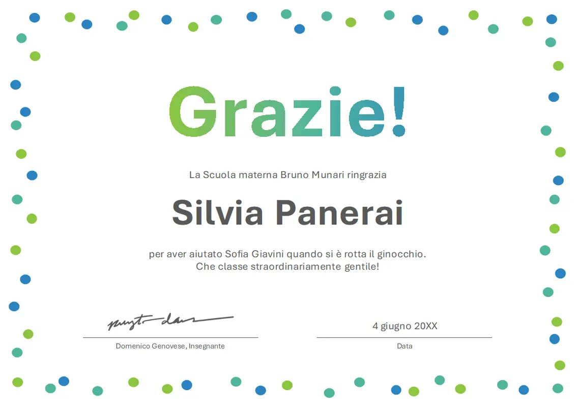 Certificato di ringraziamento con coriandoli  modern-simple