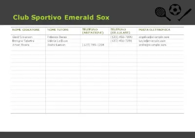Elenco contatti per sport giovanili gray modern simple