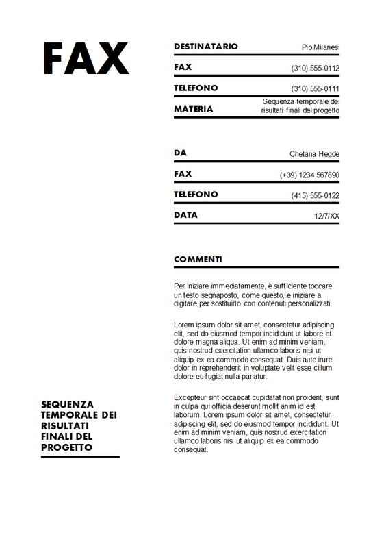 Copertina fax (formato standard) white modern simple