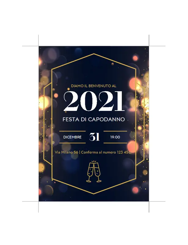 Inviti a festa di Capodanno modern-simple