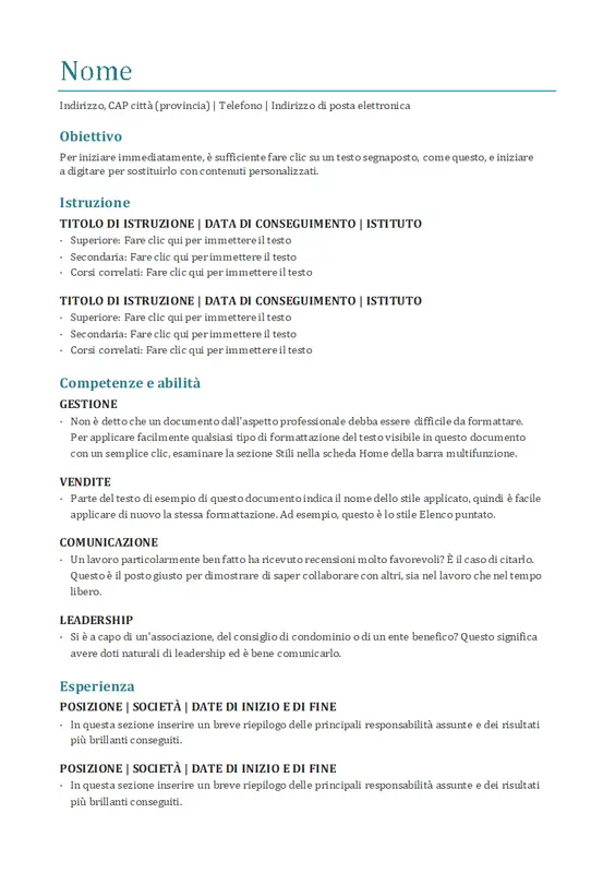 Curriculum (a colori)