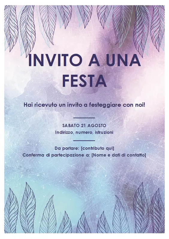 Volantino di invito a una festa organic-boho