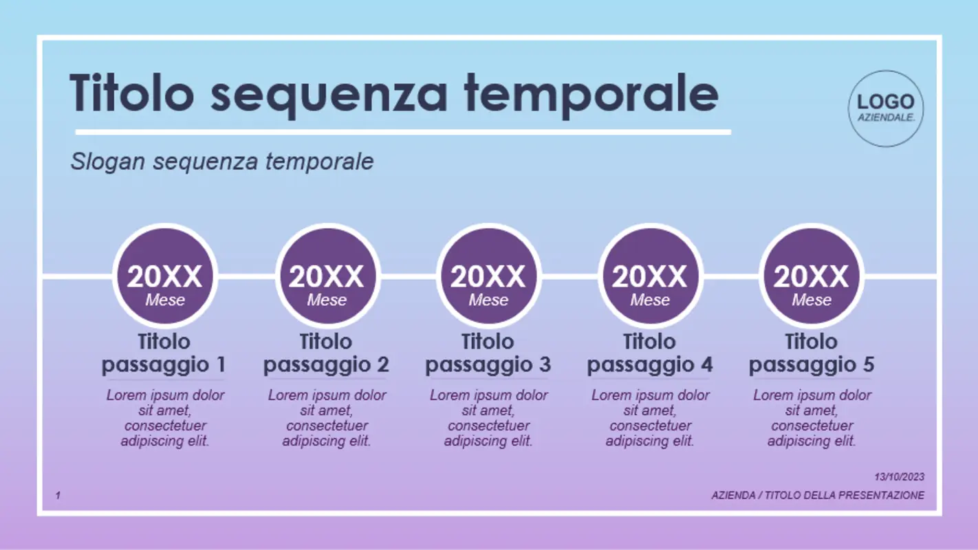 Sequenza temporale con sfumature  purple modern-simple