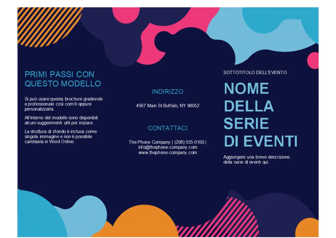 Brochure evento con forme vivaci  blue modern-color-block