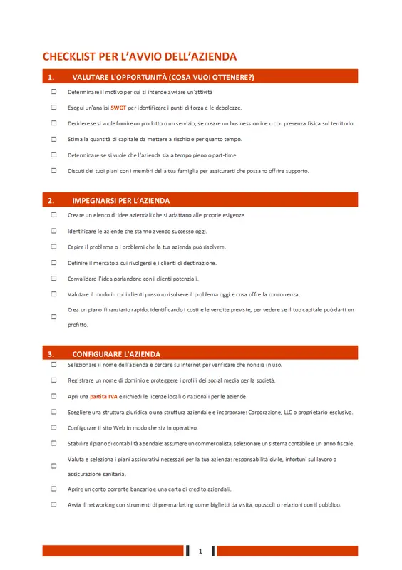 Elenco di controllo per una startup aziendale modern simple