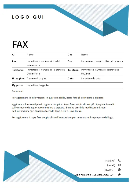 Copertina fax Righe blue modern simple