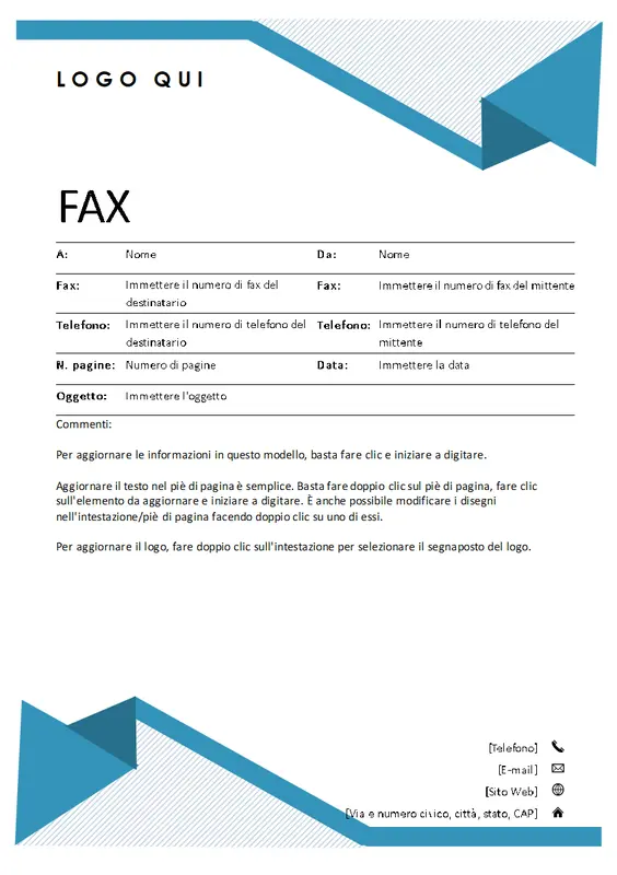Copertina fax Righe modern simple