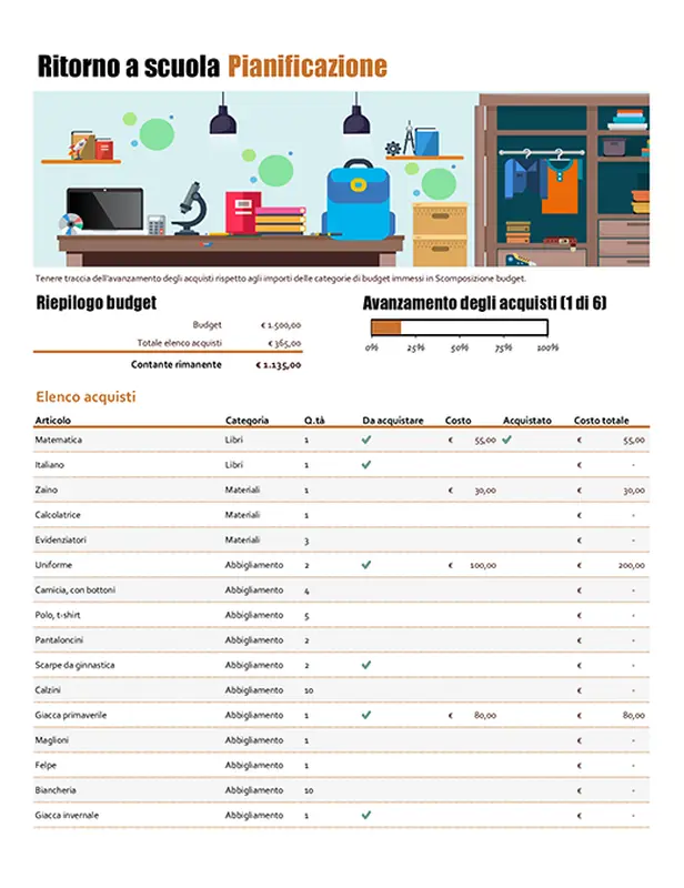 Planner per il ritorno a scuola o all'istituto di istruzione modern simple