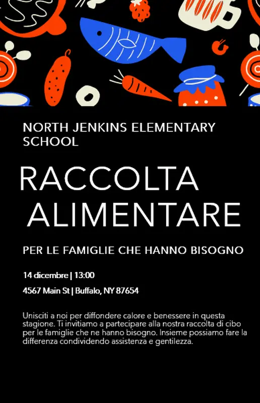 Poster della colletta alimentare per la scuola elementare modern-bold