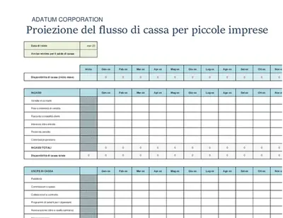 Proiezione del flusso di cassa di piccole imprese modern simple