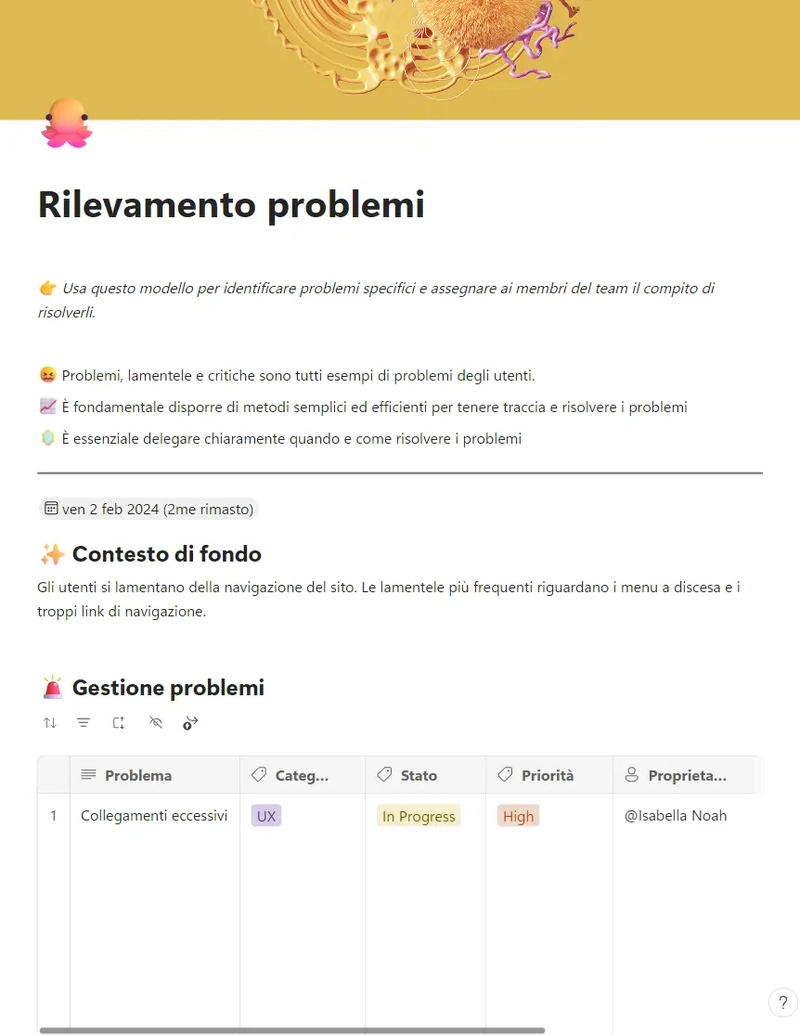 Rilevamento problemi