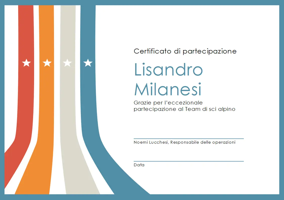 Certificato di partecipazione modern-simple