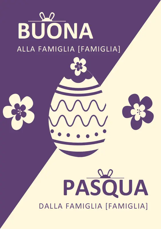 Biglietto di Pasqua viola modern-simple