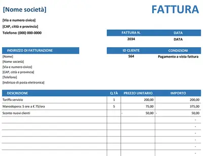 Fattura semplice per servizi modern simple