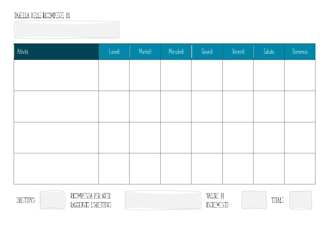 Grafico delle ricompense per attività e obiettivi modern-simple