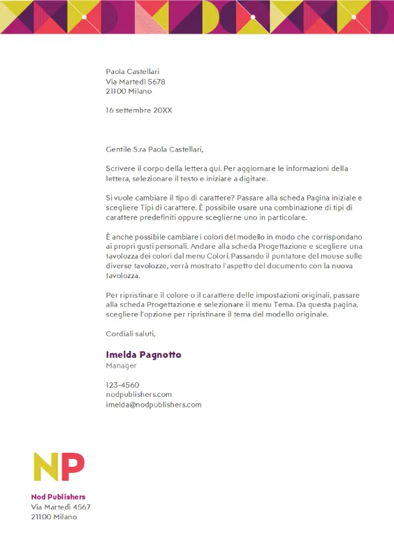 Carta intestata con motivo geometrico purple modern-geometric