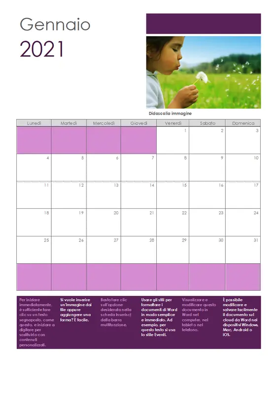 Calendario eventi modern geometric & linear
