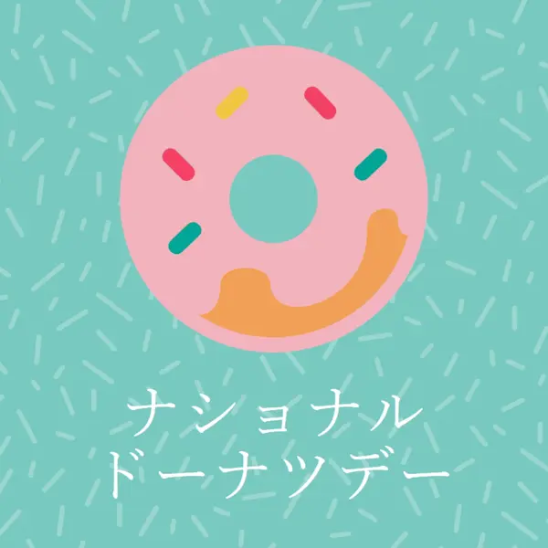 Yum it's National Donut Day blue modern-simple