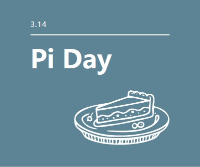 Pi Day blue whimsical-line