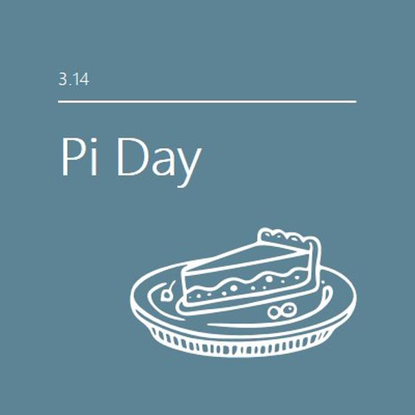 Pi Day blue whimsical-line