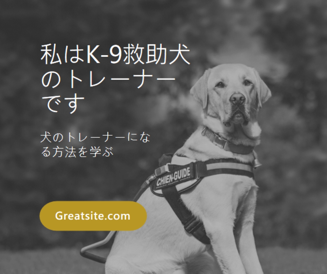 私は救助犬のトレーナーです black modern-simple