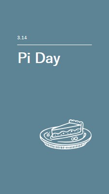 Pi Day blue whimsical-line