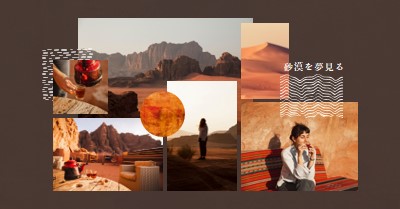 砂漠を夢見る orange photographic,travel,collage,rustic,line,motif