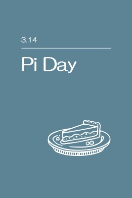 Pi Day blue whimsical-line