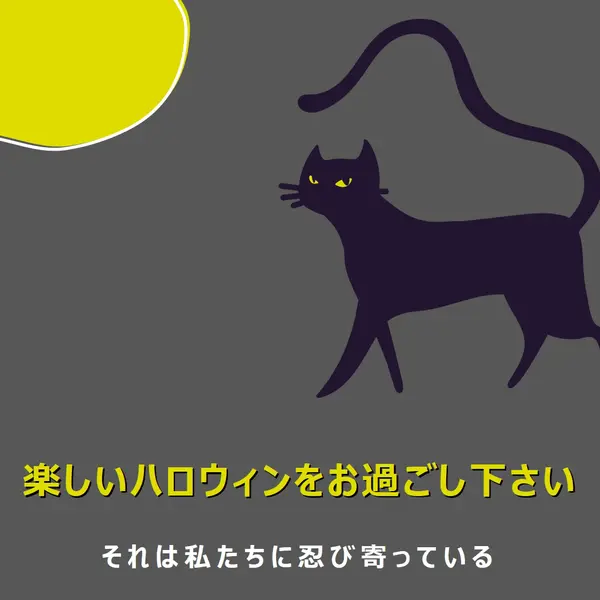 不気味な猫 black whimsical-color-block