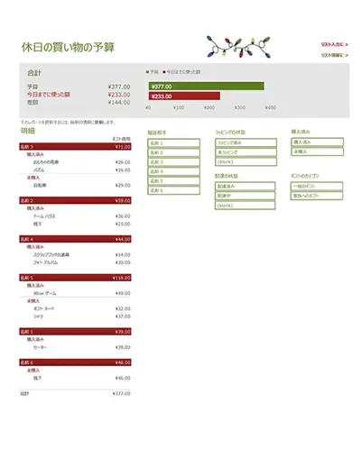 休日の買い物の予算 modern simple