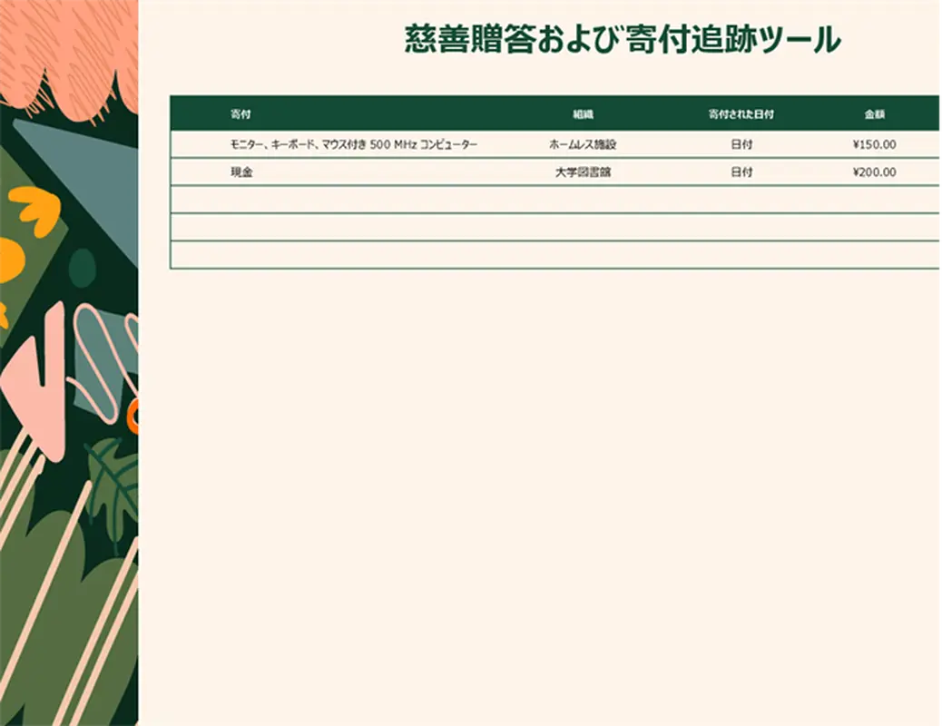 慈善贈答および寄付追跡ツール organic boho