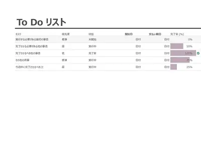 進捗状況のトラッカーを備えた To Do リスト modern simple