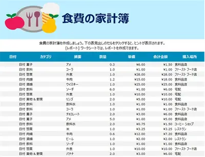 食費の家計簿 modern simple