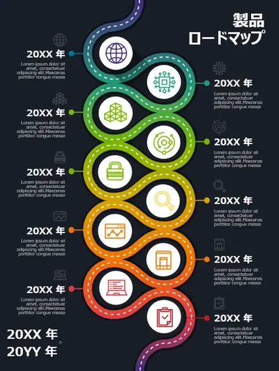 製品ロードマップ インフォグラフィック ポスター modern-simple