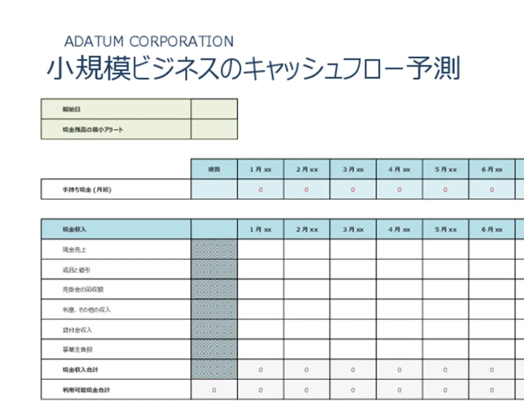 小規模ビジネスのキャッシュフロー予測 blue modern simple