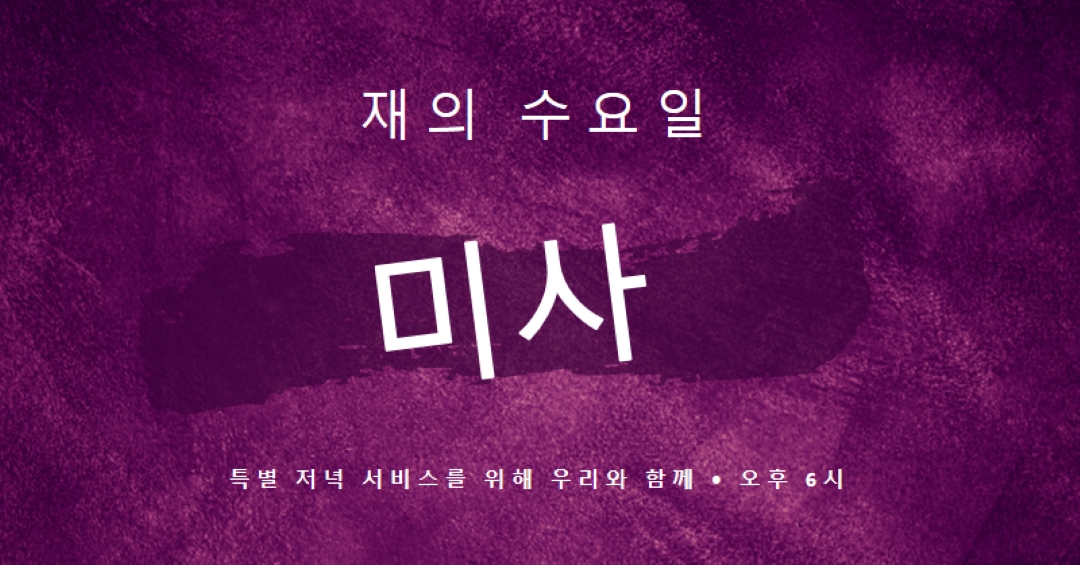 재 수요일 미사 purple modern-simple