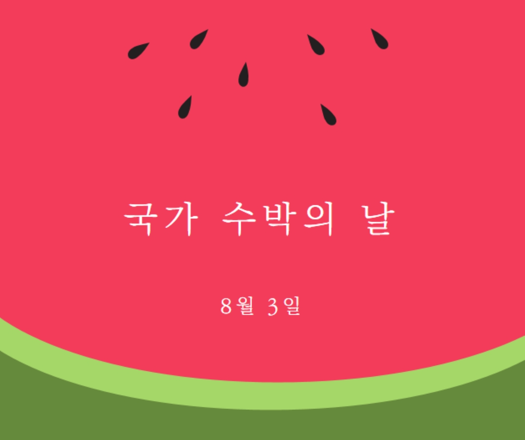 국가 수박의 날 pink modern-simple
