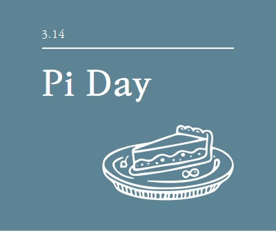 Pi Day blue whimsical-line