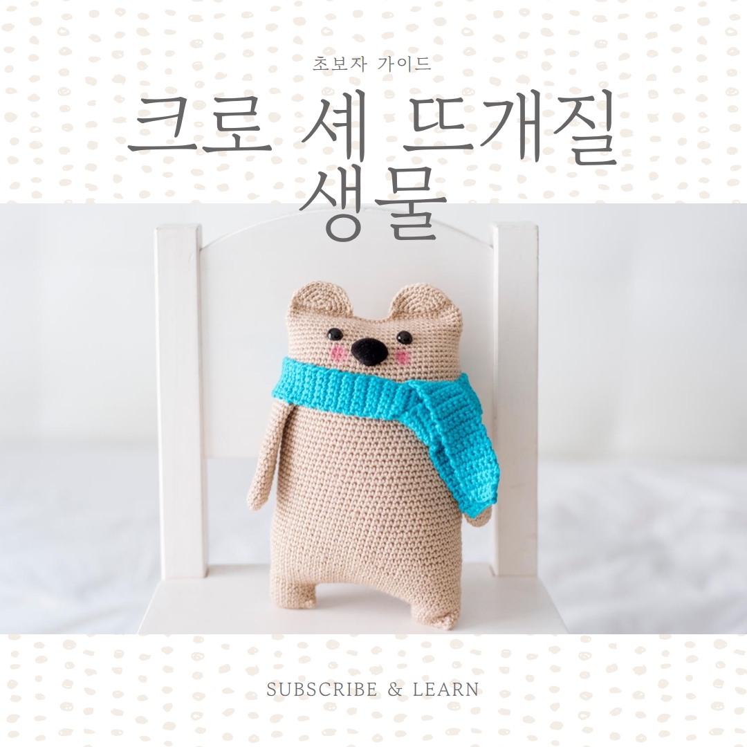 크로 셰 뜨개질 초보자 가이드 white organic-simple