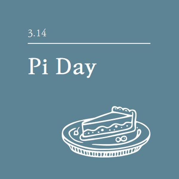 Pi Day blue whimsical-line